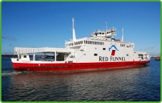 Part of the Red Funnel Ferry Fleet MV Red Falcon
