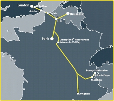 Eurostar Map of Routes