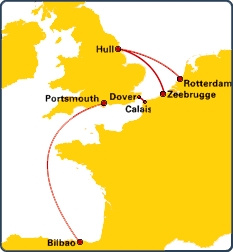 P&O Routes (Exxcluding Irish Sea)